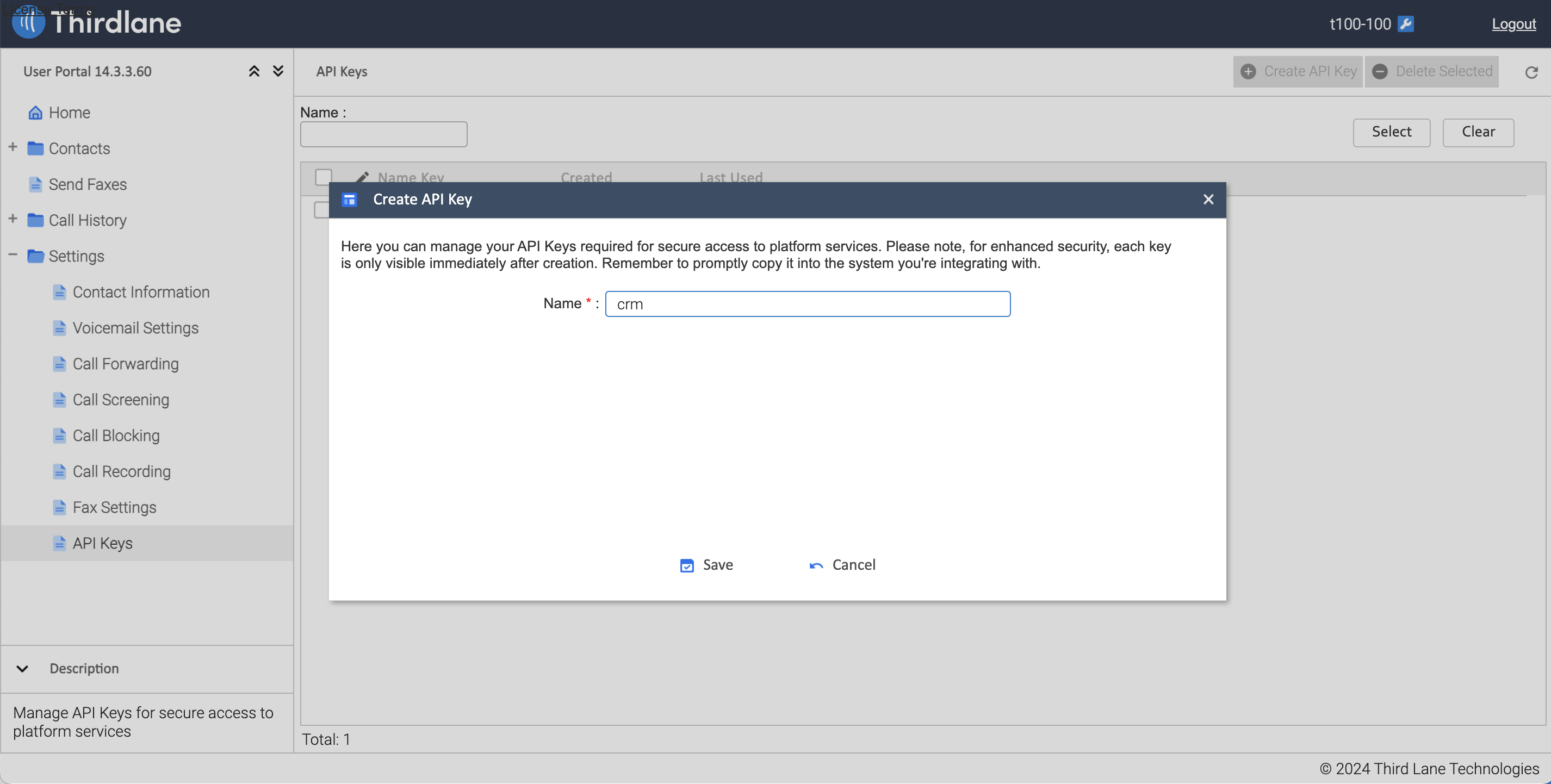 Create API Key