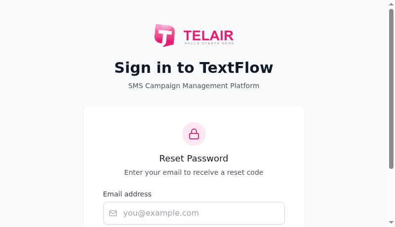 Password Reset Step 1