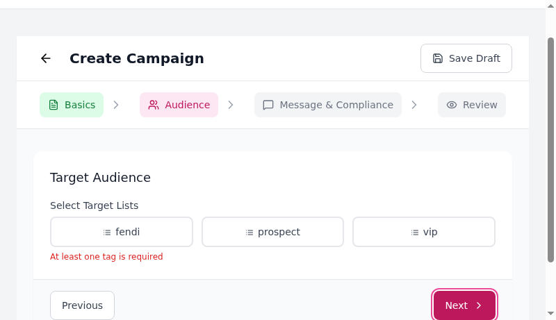 Campaign Audience Step