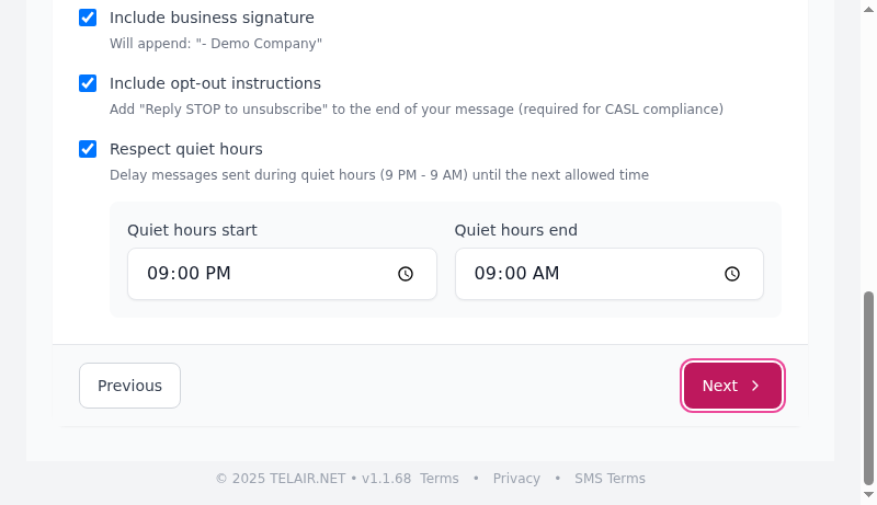 Campaign Message Step